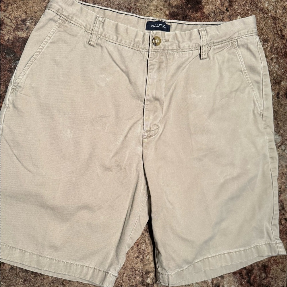 Nautica Men's Tan Flat Front Shorts